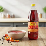 Bottle of red palm oil