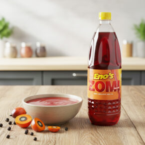 Bottle of red palm oil