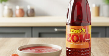 Bottle of red palm oil