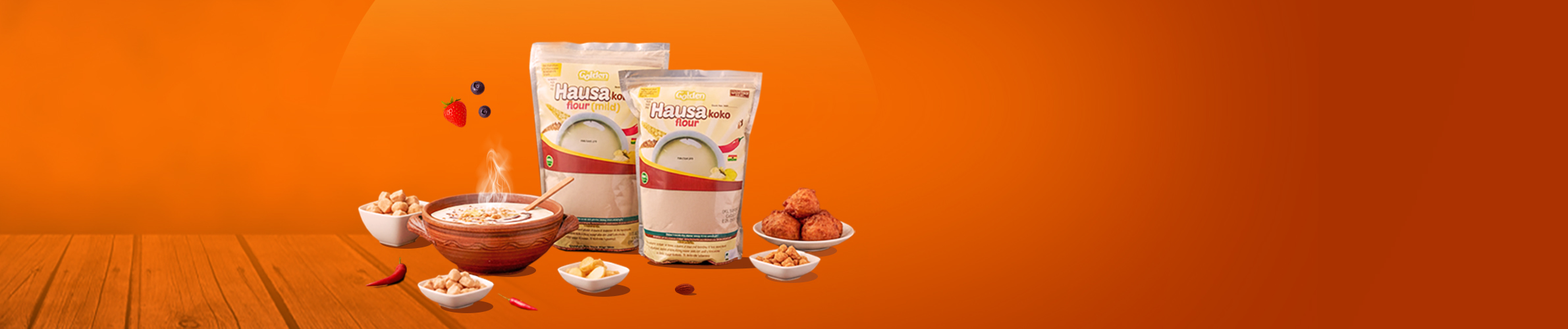 Colorful food products on display